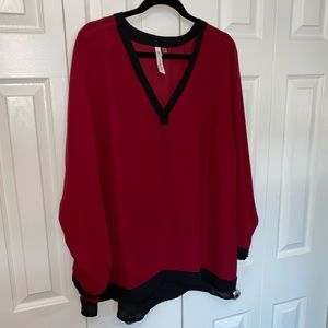 NY Collection Red Blouse